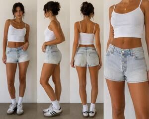 Vintage Levi's Light Wash Denim Shorts Womens 5 Juniors Y2K Low Rise Jean Shorts